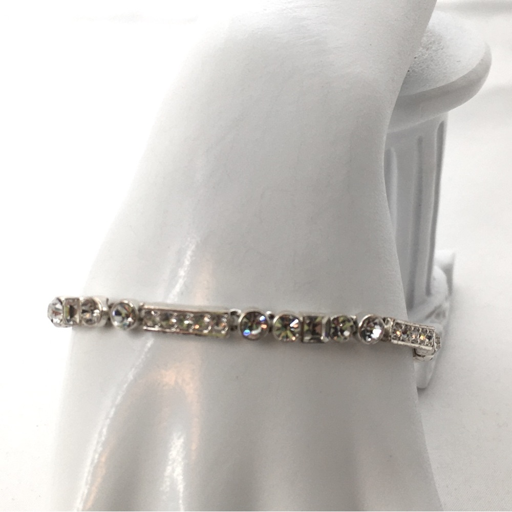 Givenchy, Silver And Clear Swarovski Crystal Bracelet